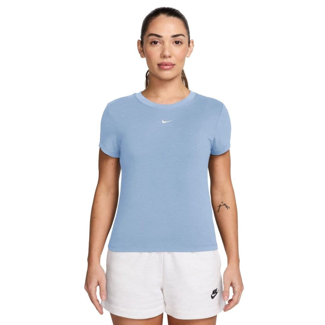 Remera Nike Chill Knit Celeste Mujer