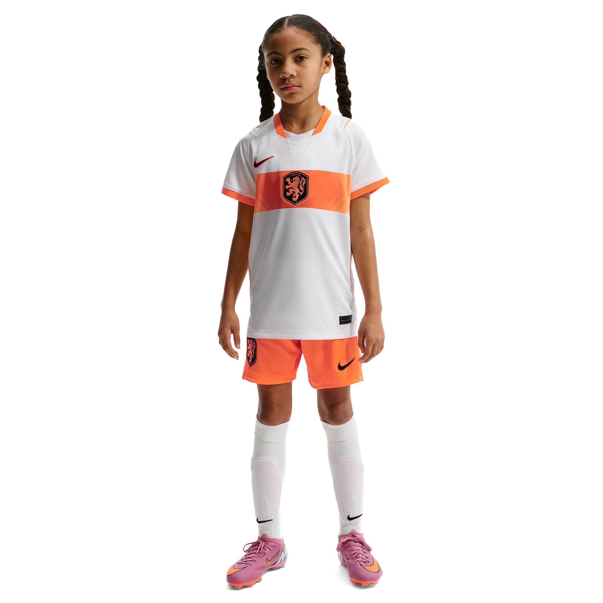 Camiseta Nike Paises Bajos Mundial 2026 Versión Visitante Blanco Niños