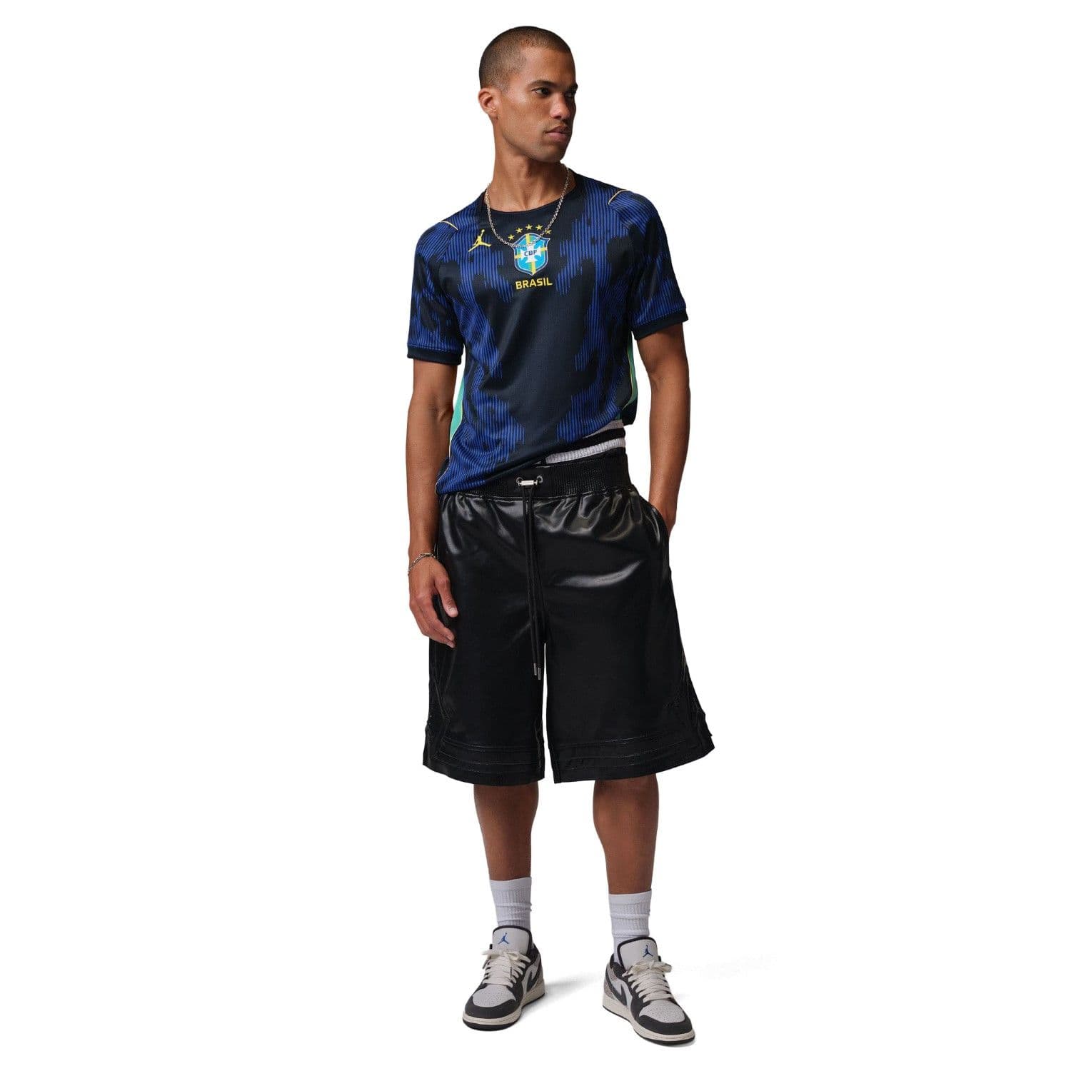 Camiseta Jordan Brasil Mundial 2026 Versión Visitante Azul Hombre