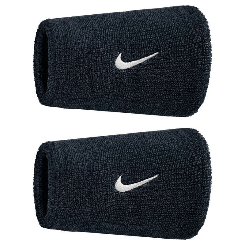 Muñequera Nike Swoosh Double Wide Negro Hombre